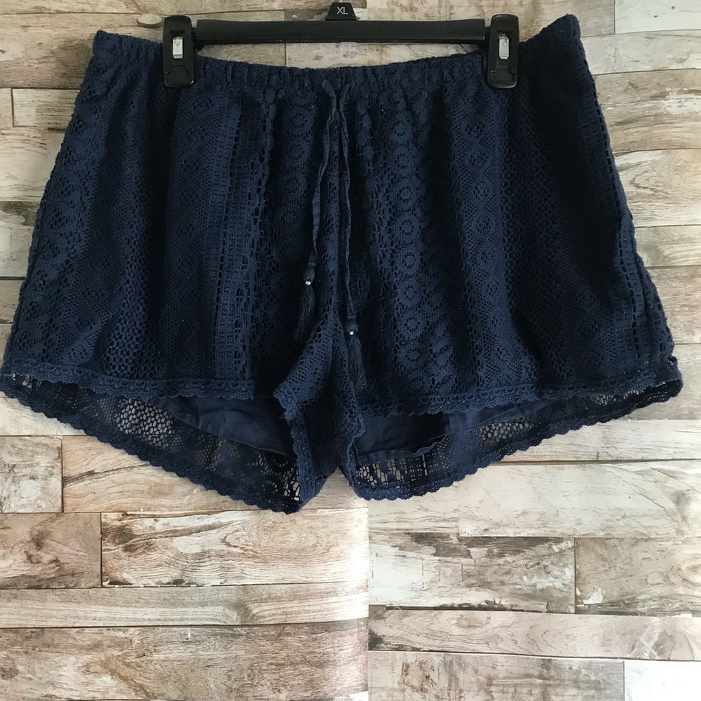 Atmosphere Lace Shorts  Blue Sz 14